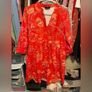 XS Vida De Las Flores Royal Shirt Dress from Tuckernuck